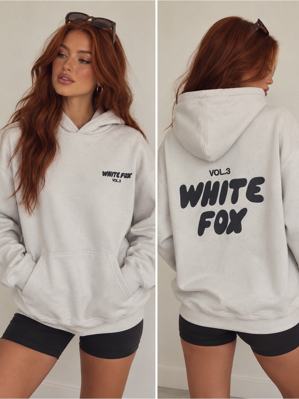94. White Fox Vol. 3 White Oversized Hoodie S/M Streetwear Graphic Sweatshirt